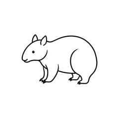 Vector illustration of Wombat line art