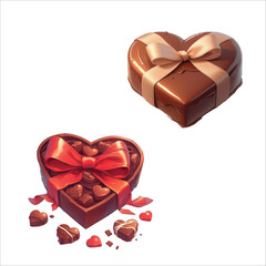 Romantic chocolate heart gift celebration event food art cozy environment close-up view love concept