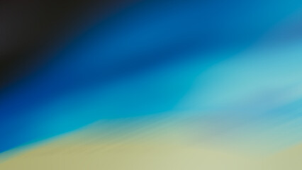 Black, blue, yellow gradient curved spots, abstract blurry background.