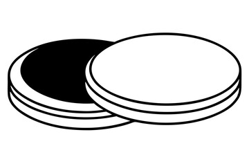 Abstract black and white overlapping circular geometric design element vector