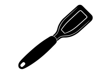 Black and white kitchen spatula vector illustration isolated on white background