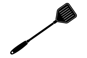 Black and white spatula silhouette isolated on a white background kitchen utensil