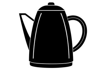 Minimalist black and white teapot illustration for coffee or beverage designs