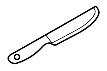 Minimalist kitchen knife illustration with transparent background for diverse design uses