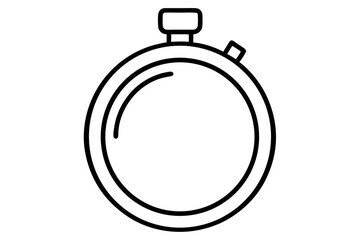 Simple black and white stopwatch icon with transparency for design projects