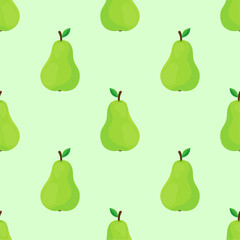 Pear seamless pattern. Fruit background. Beautiful vector print.