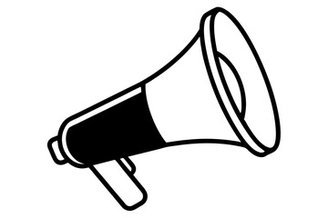 Simple outline style vector illustration of a loudspeaker suitable for communication concepts