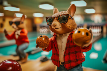 Squirrel in bowling center