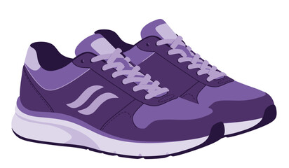 Modern fashion sneakers shoes. Sports shoes. Flat Vector isolated on white background. Running shoes. Men's or women's footwear.