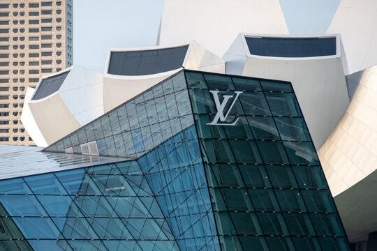Singapore - 20 October 2022: Louis Vuitton Island at Marina Bay Sands. It is a luxury flagship store floating on water in Singapore.