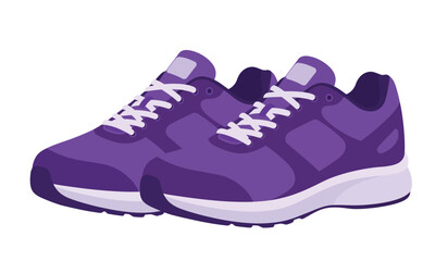 Modern fashion sneakers shoes. Sports shoes. Flat Vector isolated on white background. Running shoes. Men's or women's footwear.