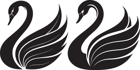 Swan Silhouettes for Cricut, Tattoos, and Wedding Decor