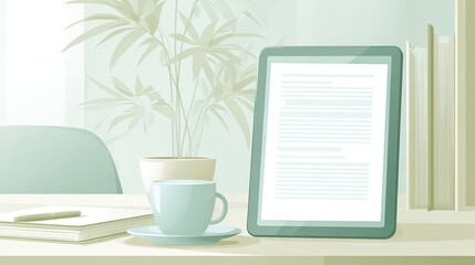 Calm and Focused Workspace With Lesson Plan and Tablet for Effective Teaching Preparation