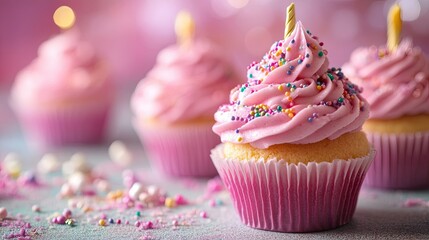 birthday cupcake with candle Magical Frosting Birthday