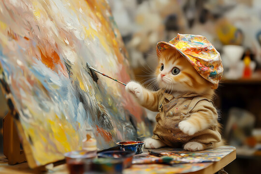 Painting kitten