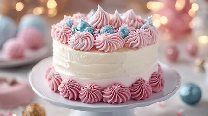 birthday cake with candles and flowers Magical Frosting Delight