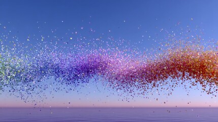 Colorful Confetti Exploding Across a Vibrant Sky