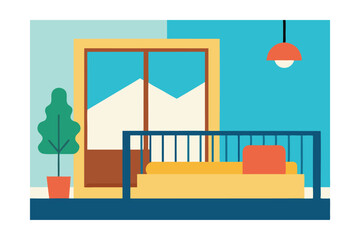 vector illustration of a bedroom