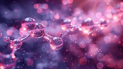 Elegant 3D rendering of molecule structure with bokeh background and vibrant colors - Powered by Adobe