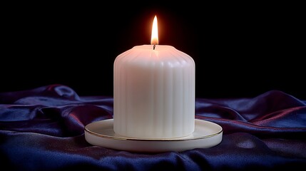 Serene Candlelight on Dark Silk
