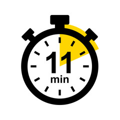 11 minute timer. Stopwatch icon