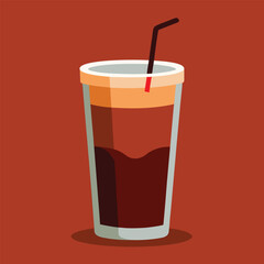 glass of cola with ice