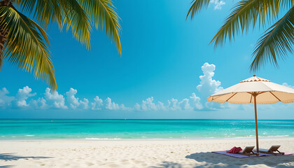 Escape to Paradise Sun-Kissed Beaches, Azure Waters, and Palm Tree Serenity