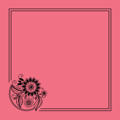 Naklejka premium frame with flowers and butterflies