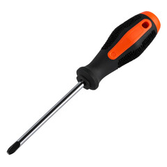 - Single Crosshead Screwdriver in 3D Perspective with Shadow, isolated transparent PNG