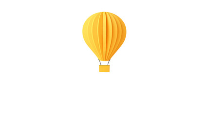 Fototapeta premium A digitally rendered yellow hot air balloon with a basket in a studio shot isolated on transparent background
