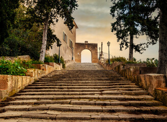 Die Burg Santuari de San Salvador in Artá, Mallorca, Balearen, Spanien