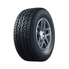 A close-up view of a tire showing its design and detail