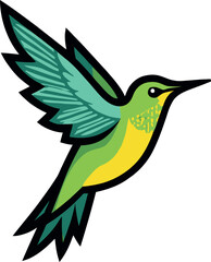 Hummingbird silhouette graphic design element isolated on white background.