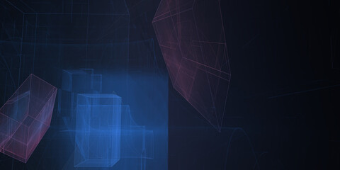 Von der Skizze zur Vision, 3D-Konstruktionszeichnung, Scribble und technische Illustration für kreative und professionelle Designs, Geometrie, Planung, Architektur