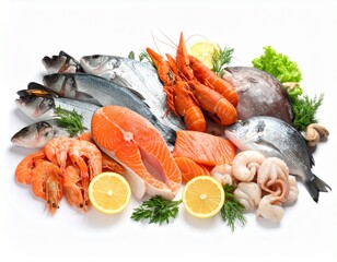 fresh seafood on ice