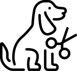 Dog grooming emblem icon