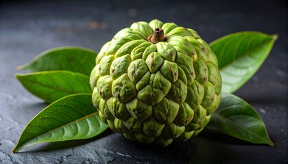 Obraz premium green walnut on a wooden background