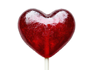 Sweet heart shaped candy lollipop isolated on a white or transparent background illustration.