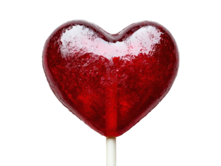 Sweet heart shaped candy lollipop isolated on a white or transparent background illustration.