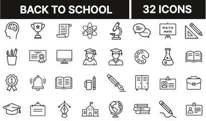 Fototapeta premium Back to School Icon Representing Education, Learning, and School Supplies