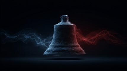 Glowing Digital Bell with Abstract Waves