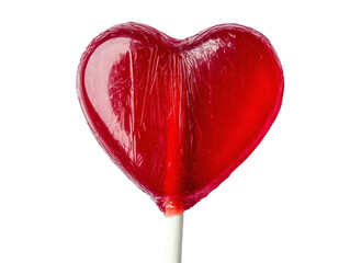Sweet heart shaped candy lollipop isolated on a white or transparent background illustration.