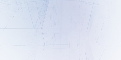 Von der Skizze zur Vision, 3D-Konstruktionszeichnung, Scribble und technische Illustration für kreative und professionelle Designs, Geometrie, Planung, Architektur, hellblau