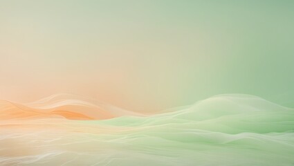 Abstract Pastel Landscape Dreamy Soft Hues of Peach and Mint Green