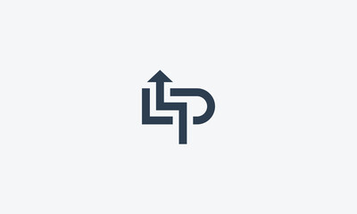 Flat letter lp logo design template
