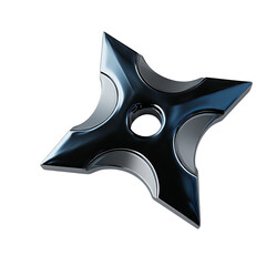Naklejka premium Shiny Shuriken on Isolated Background. The shuriken has four blades that are sharp and aerodynamic