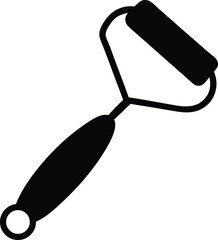 Jade Roller On Cheek Vector Illustration