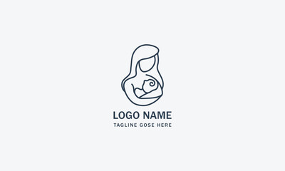 Creative mother and child logo vector monograms