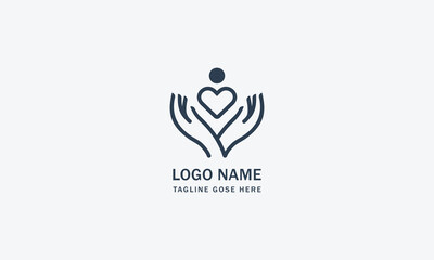 Creative hand and care logo vector monograms