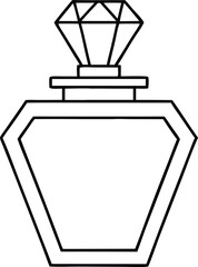 vector illustration of luxury perfume bottle outline icon